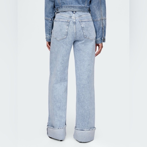 GAP High Rise Stride Cuffed Wide-Leg Jeans - 32 Regular - Picture 3 of 14